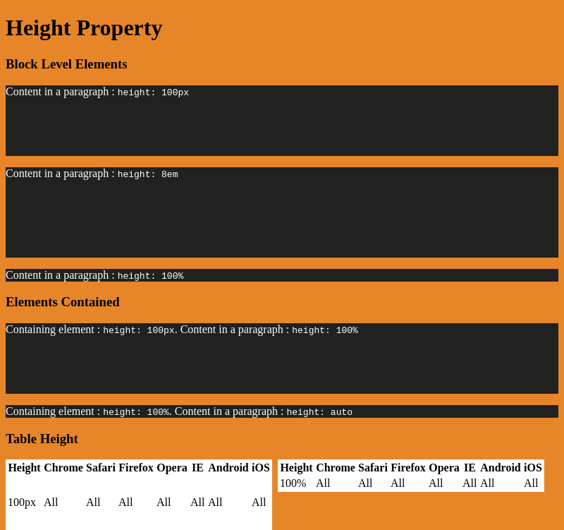 Browser Preview of HEIGHT